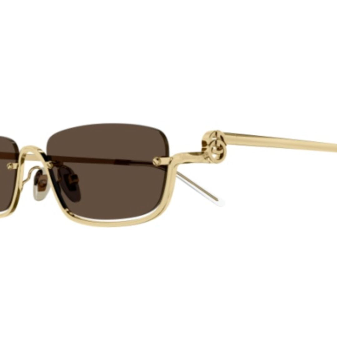 Gold Gg1278s Rectangular Metal Frame Sunglasses