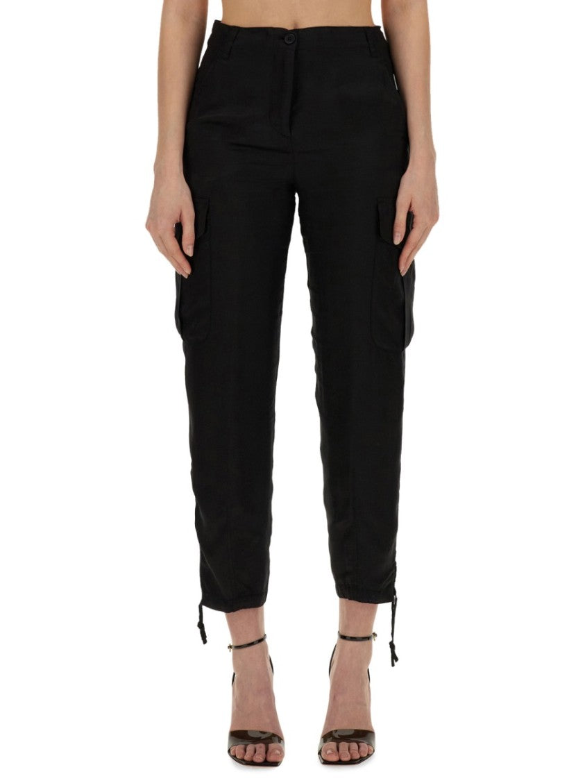 Regular Fit Cargo Pants With Adjustable Hems And Side Pockets