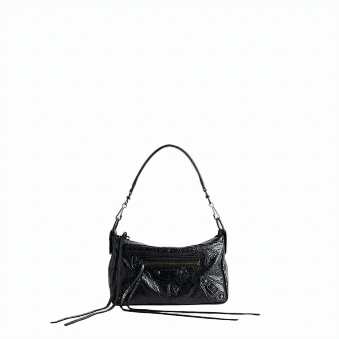 Textured Lambskin Shoulder Bag with Glossy Finish