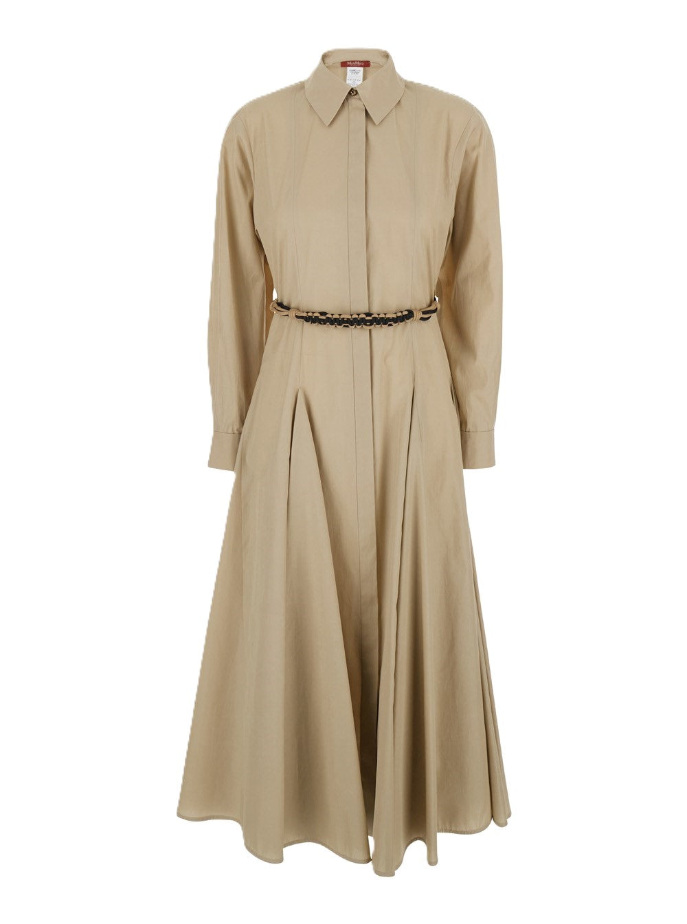 Midi Dress with Classic Shirt Collar