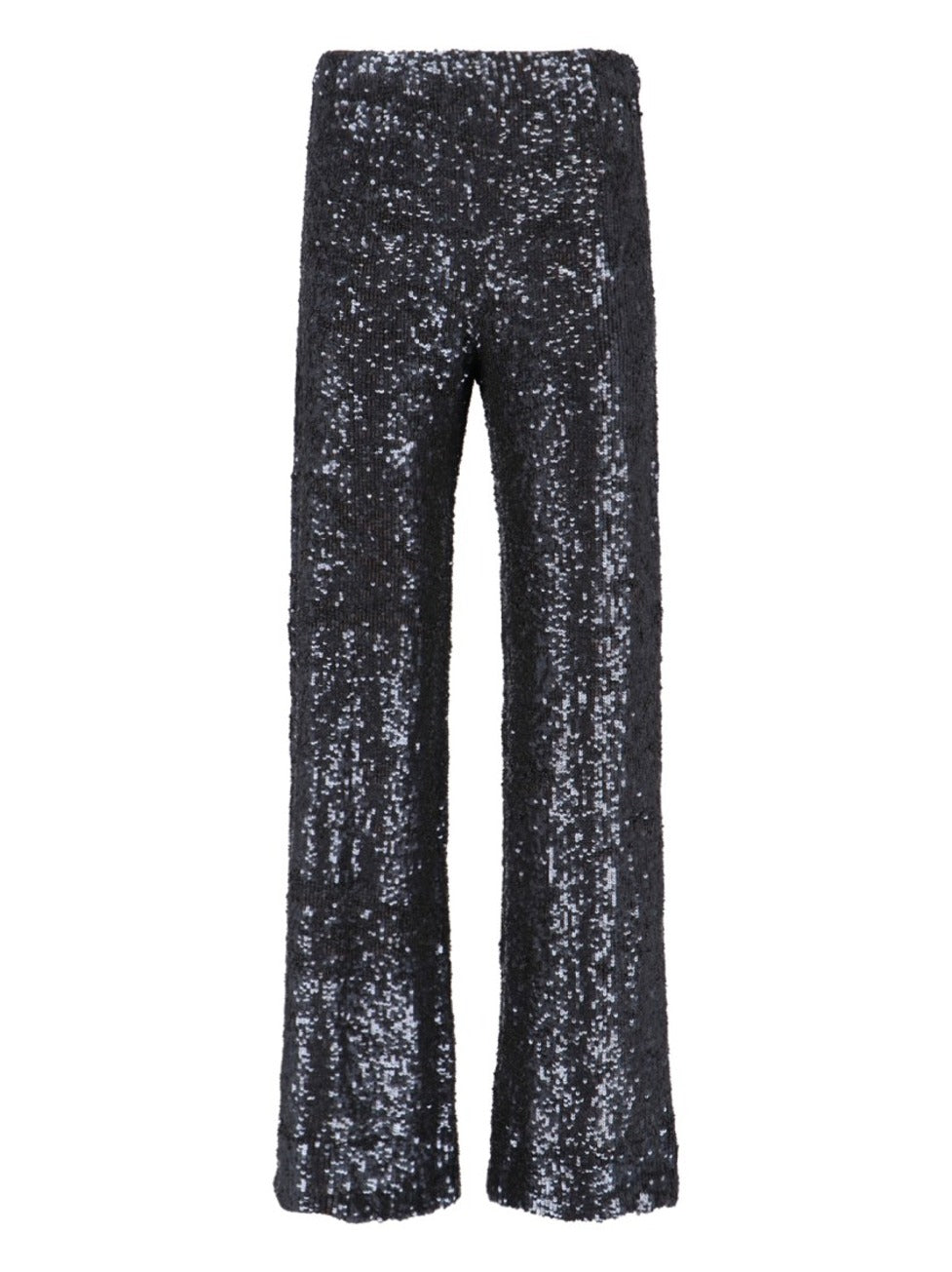 Straight-Leg Trousers With Sequined Surface