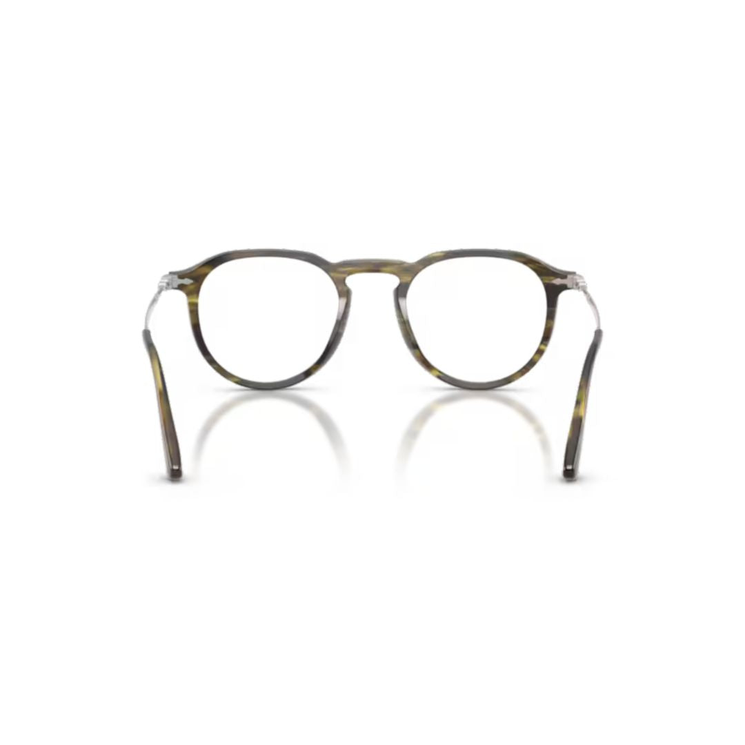 0po3387v Round Acetate Tortoiseshell Sunglasses with Metallic Temples