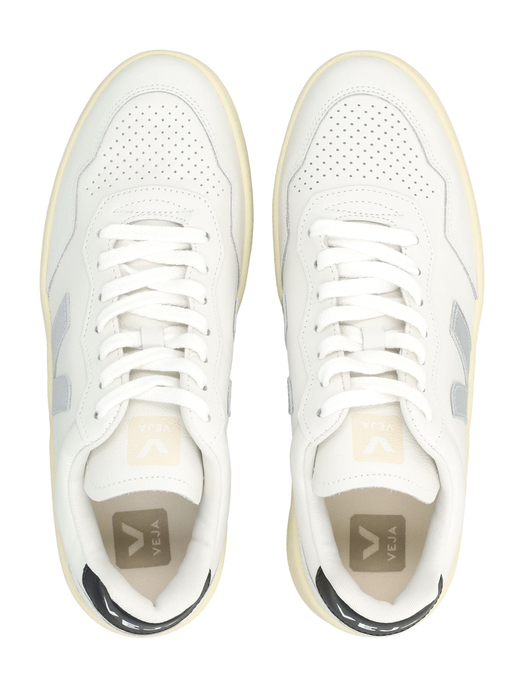V-90 White And Silver Leather Sneakers