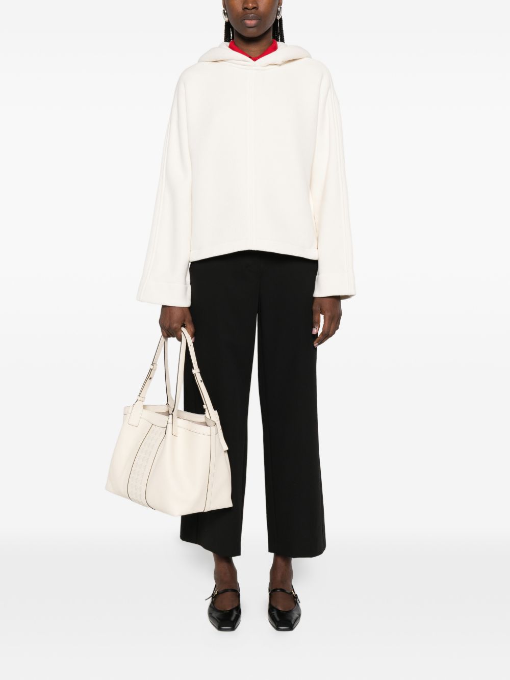 Elasticated Waist Black Wool Pants