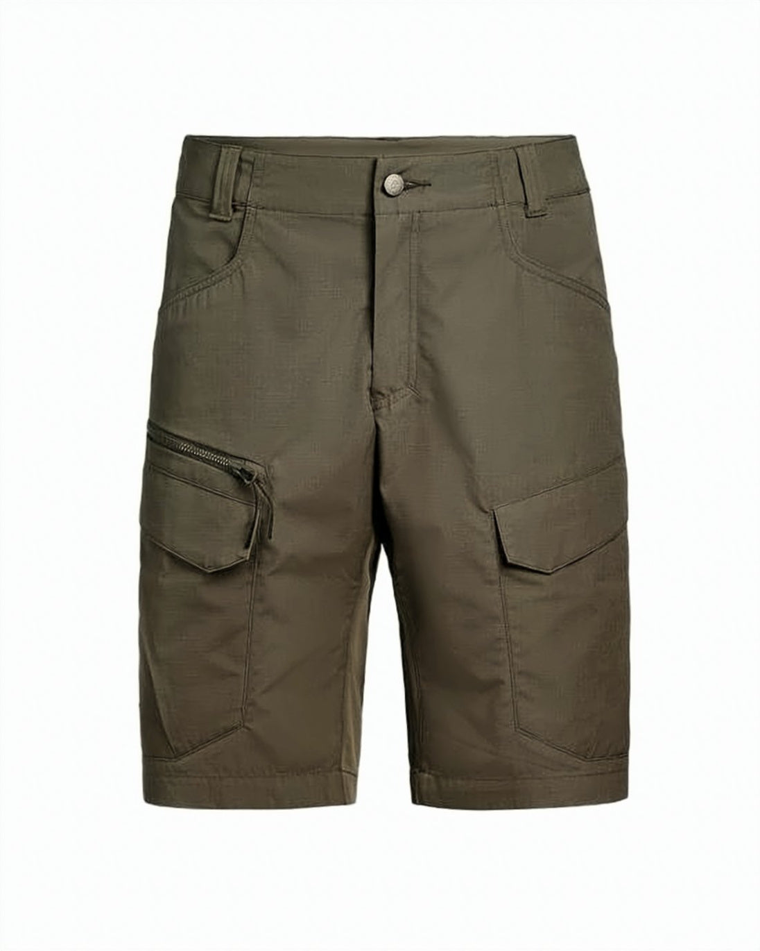 Sturdy Utilitarian Shorts with Multiple Pockets and Structured Waistband