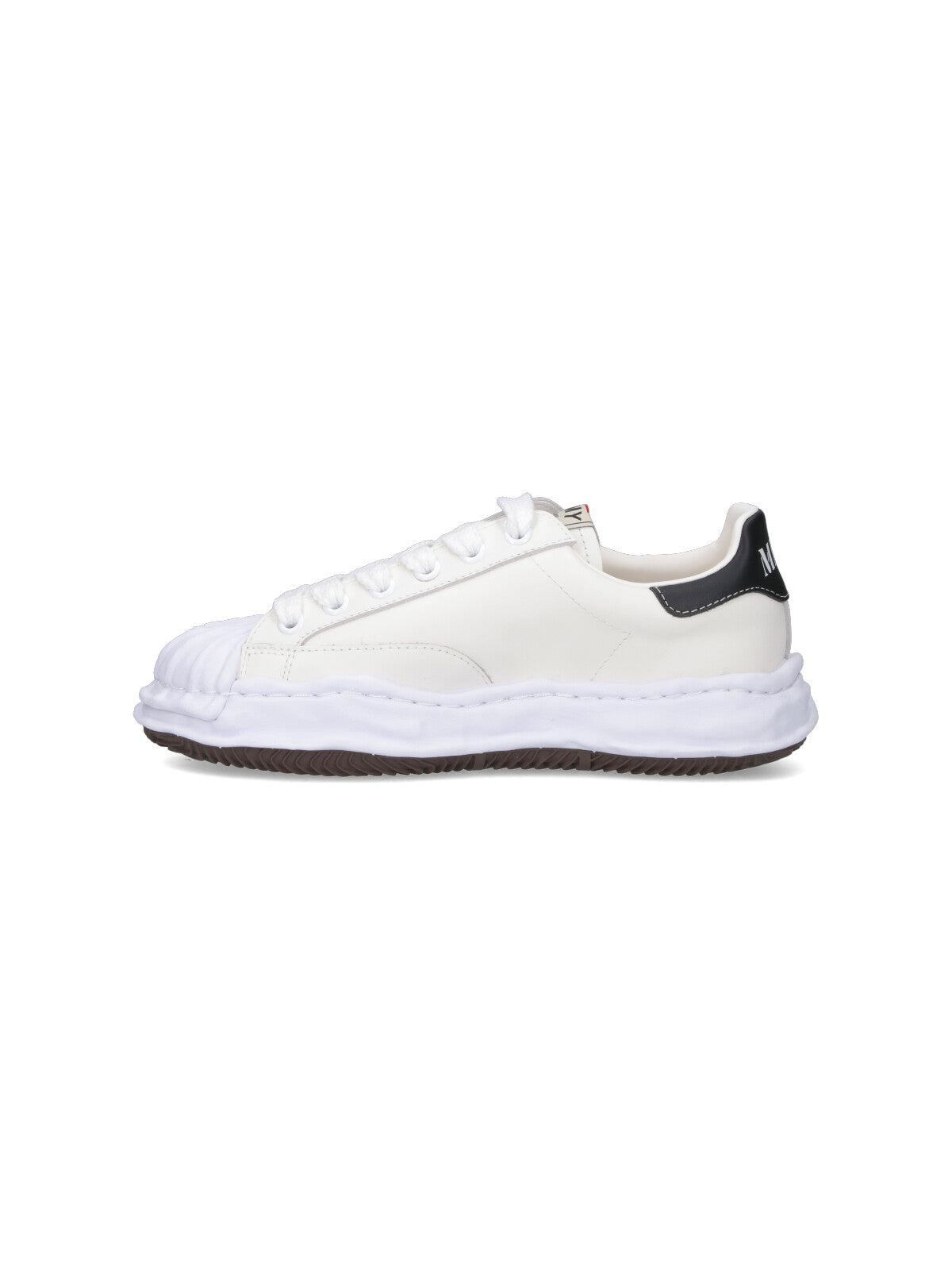 Calf Leather Sneakers With Oversized Rubber Sole And Logo Detailing