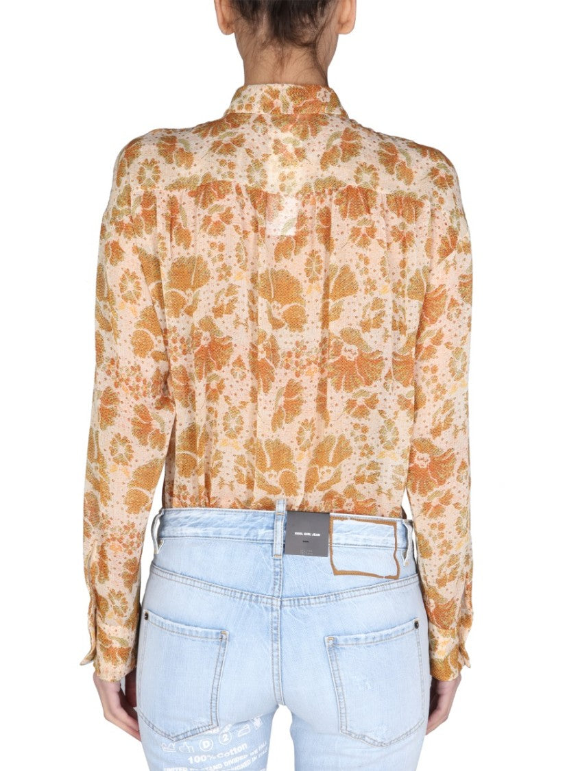 Textured Crepe Shirt With Classic Collar
