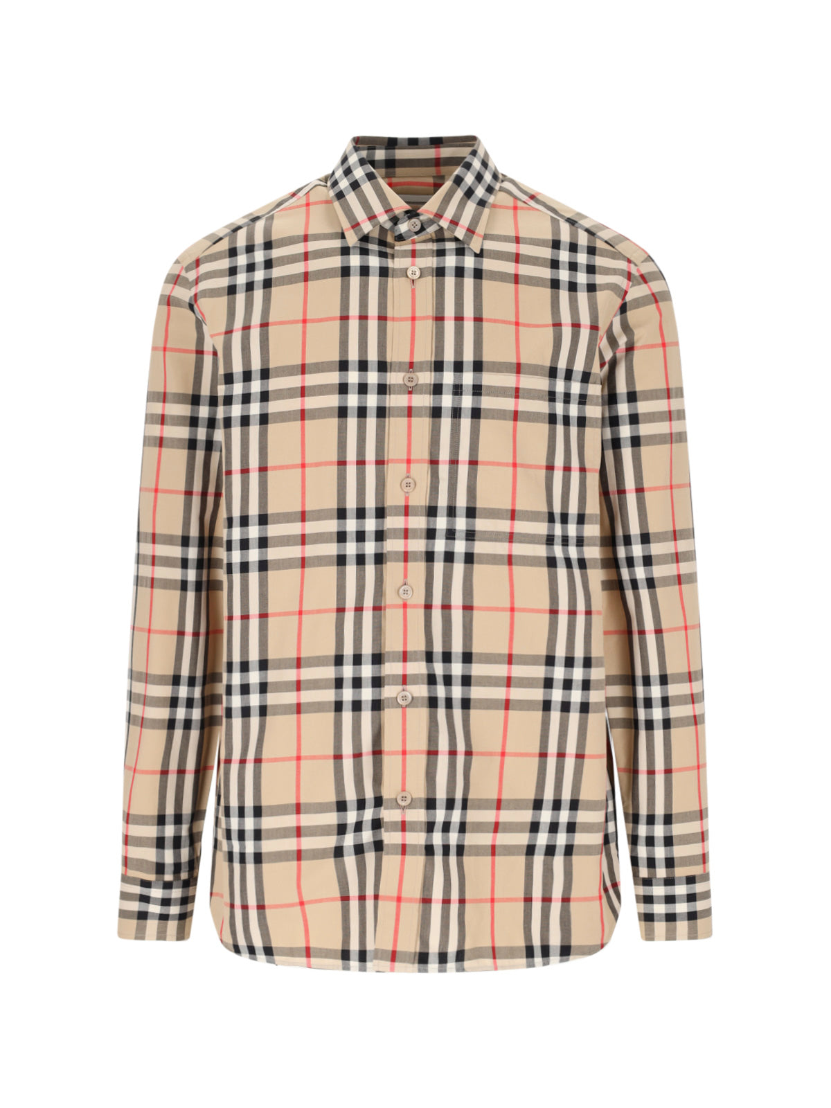"Check" Pocket Shirt – Beige