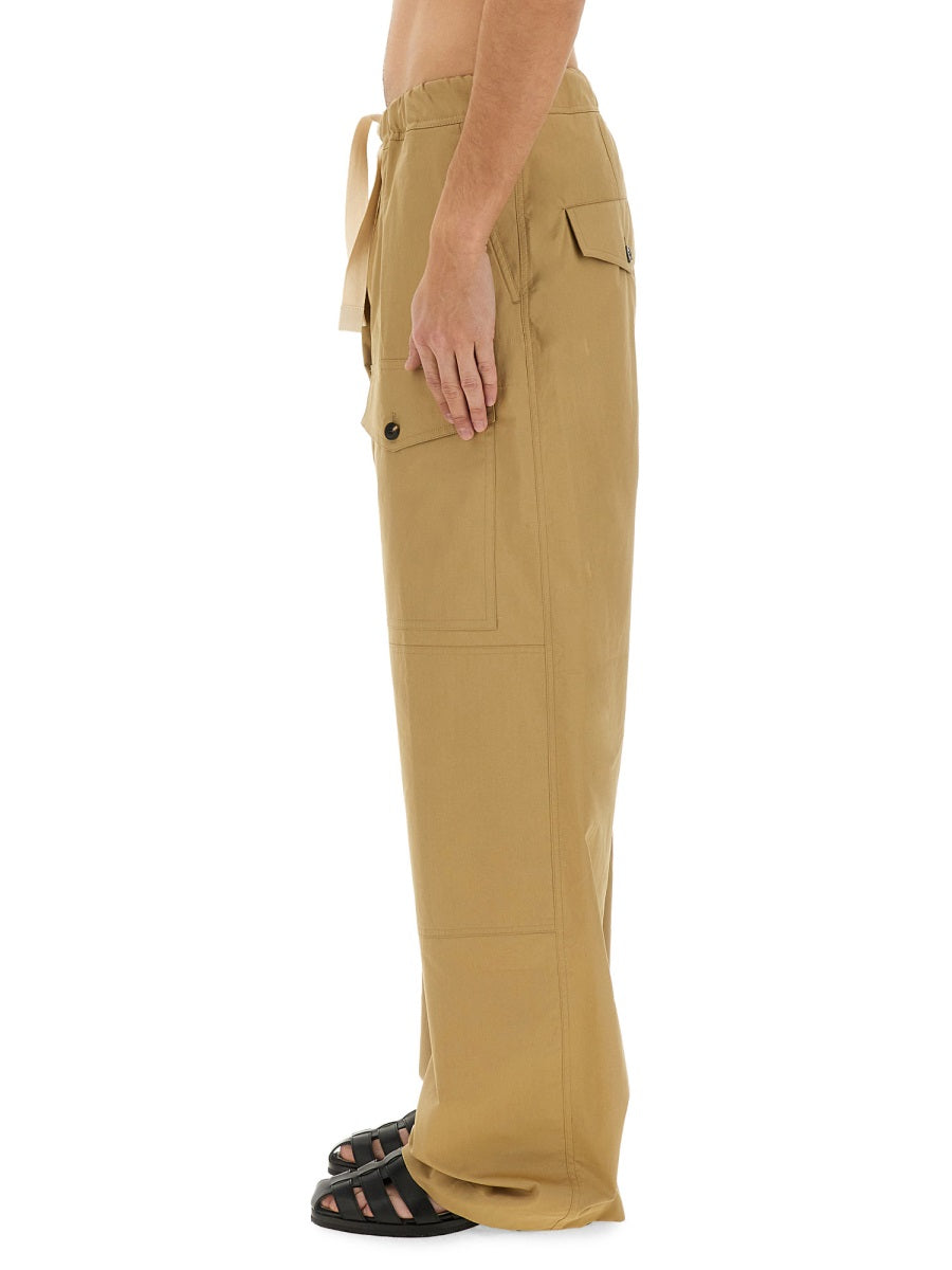 Straight-Cut Cotton Pants With Design