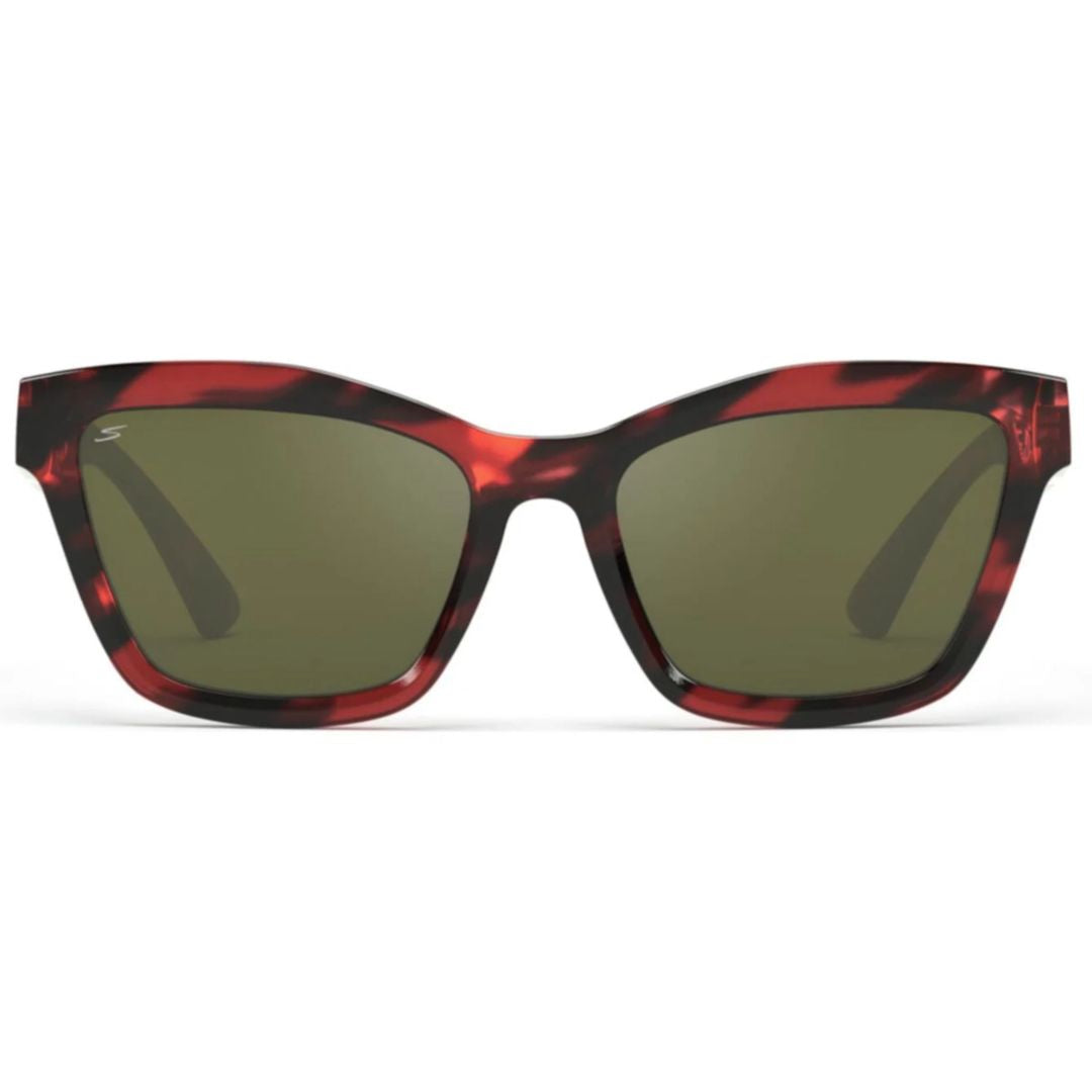 Rolla Bold Rectangular Tortoiseshell Sunglasses with Green Lenses