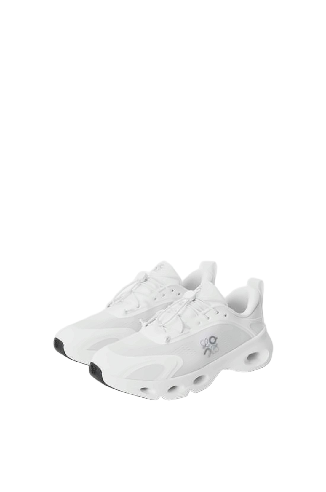 Sleek White Sneakers with Cut-out Rubber Sole