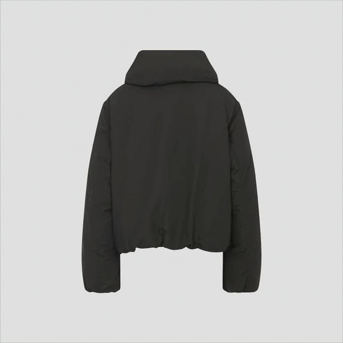 Boxy Black Puffer Jacket with Rounded Collar