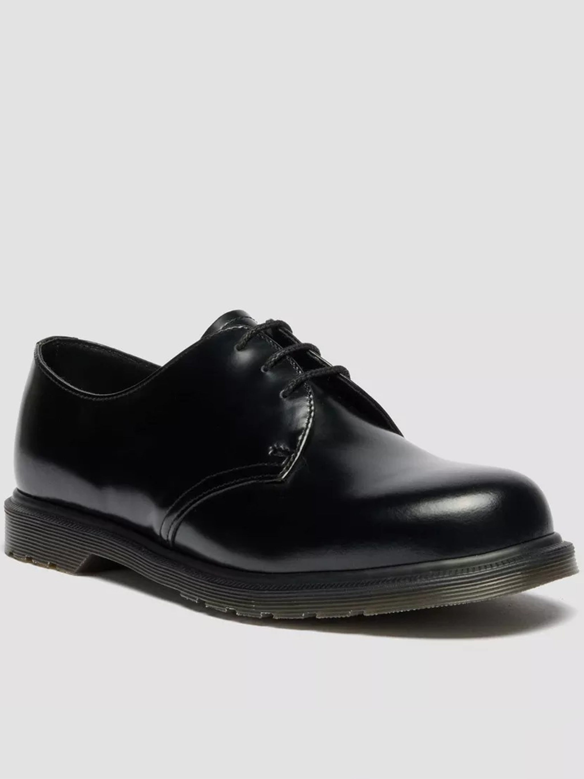 Mayfare Polished Black Leather Derby Shoes
