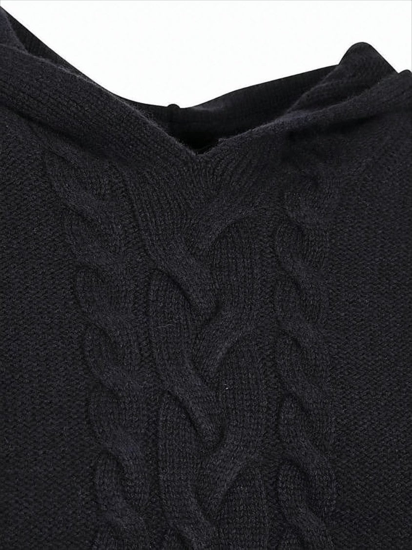 Knitted Hooded Sweatshirt in Wool-Cashmere Blend