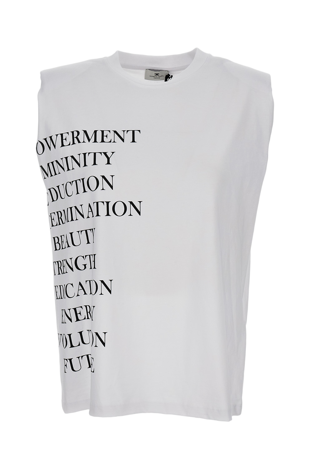 Luźny T-shirt z poduszkami na ramionach