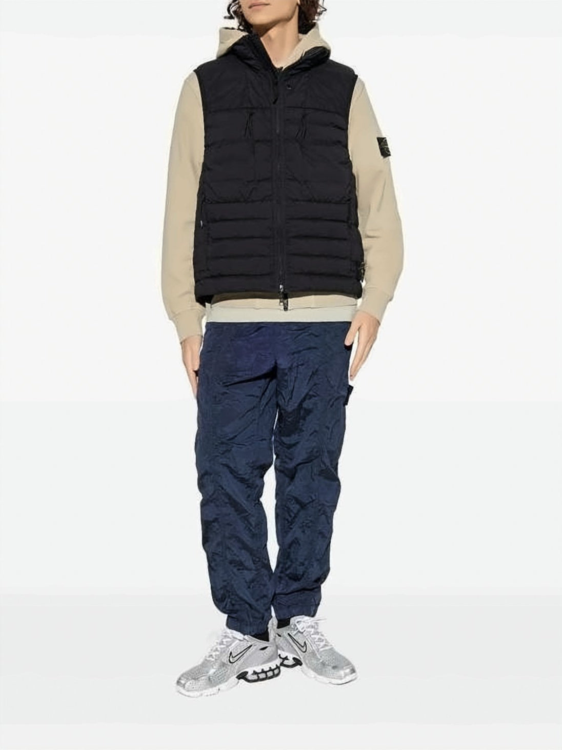 Black Organic Cotton Ribbed Cuffs Hoodie