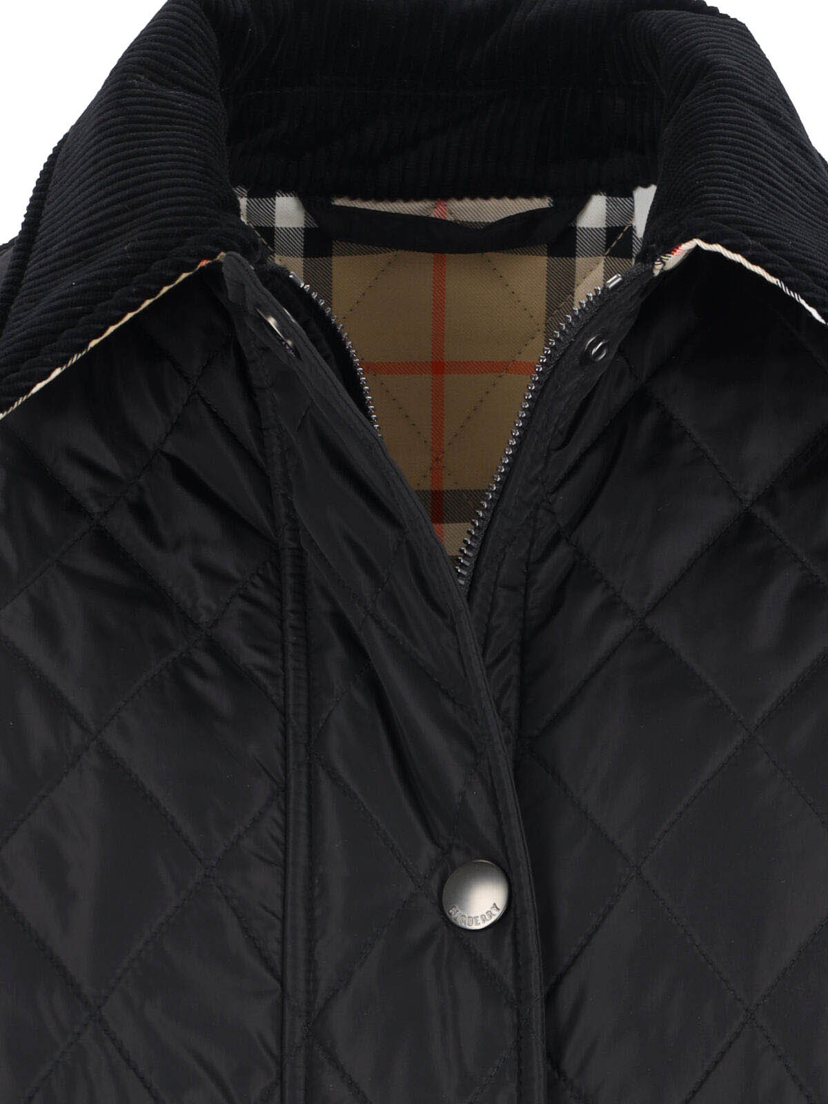 Diamond Quilted Jacket, Black Nylon
