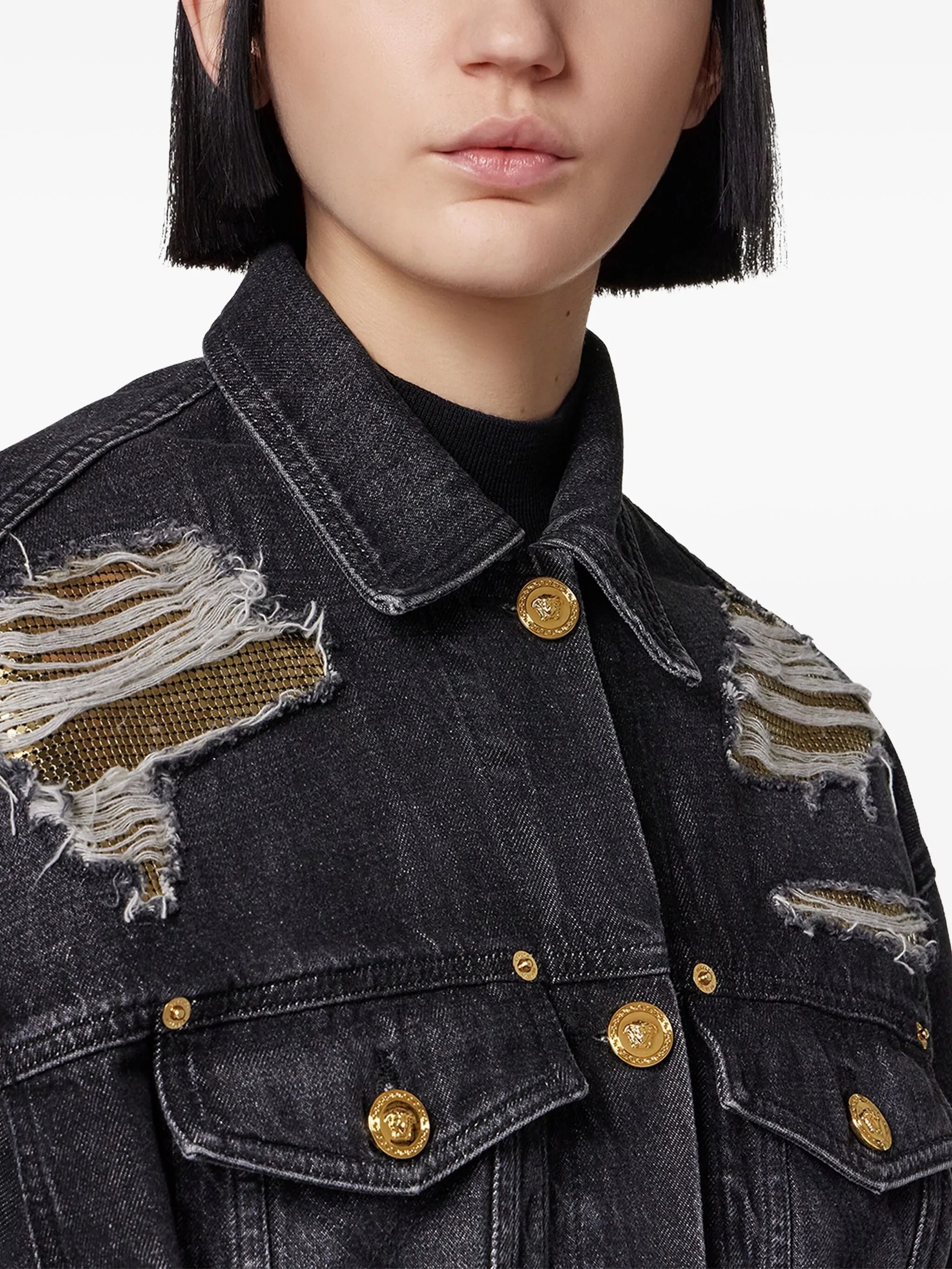 Indigo Blouson Denim Vintage Distressed Jacket