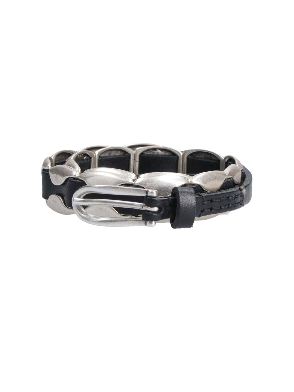 Billow Calf Leather Studded Belt