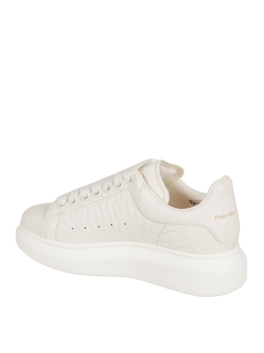 Oversized Off-White Full-Grain Leather Sneakers
