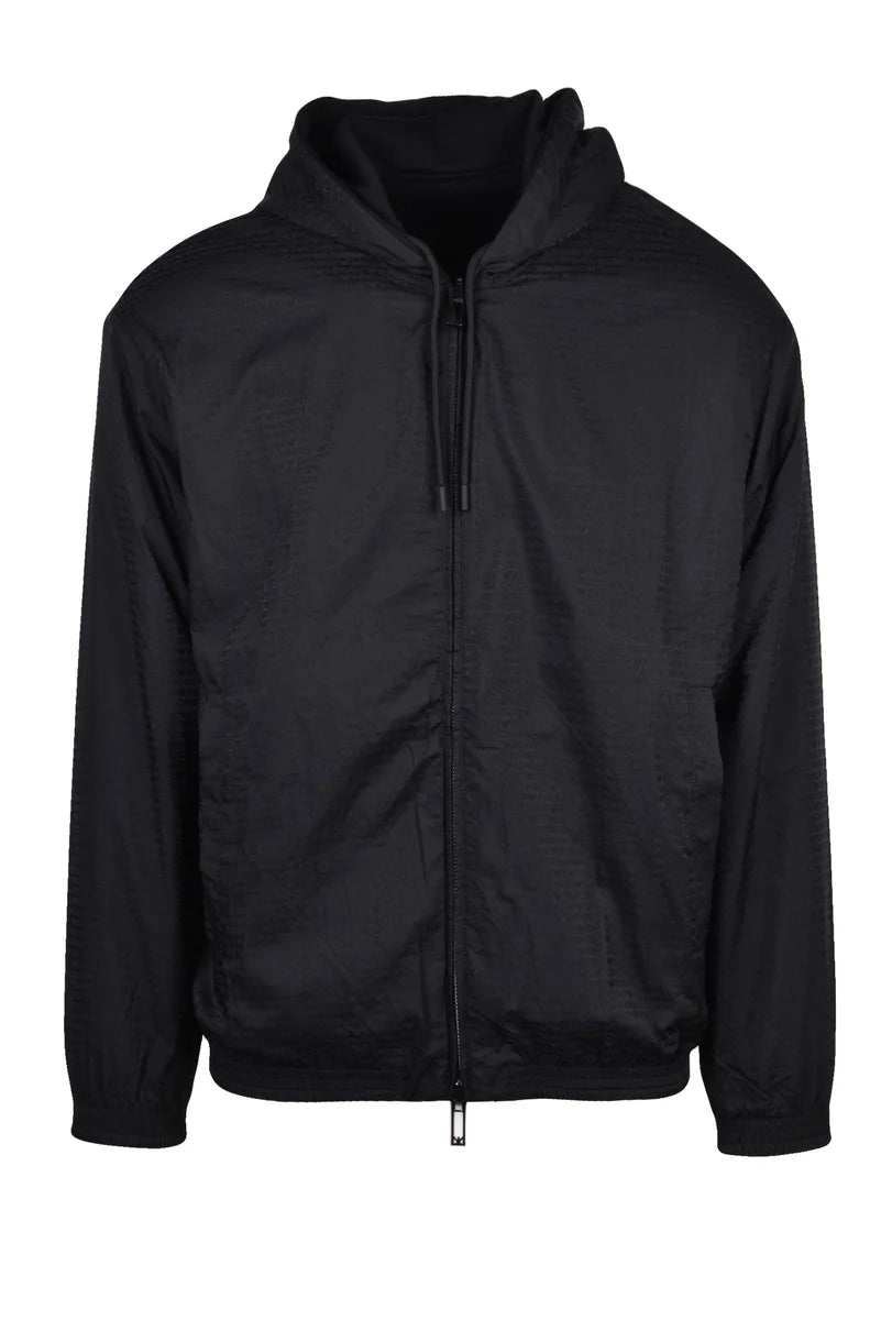 Cotton Elastane Zip Sweatshirt - Black