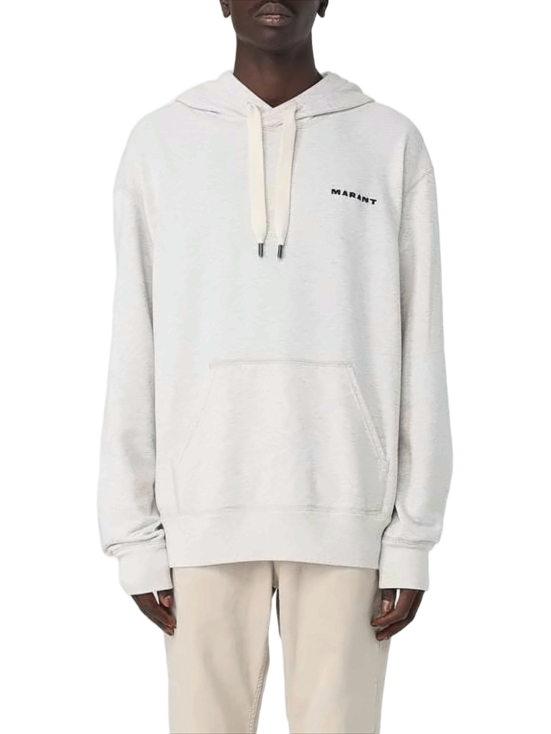 Soft Heathered Fabric Hoodie with Minimalist Logo
