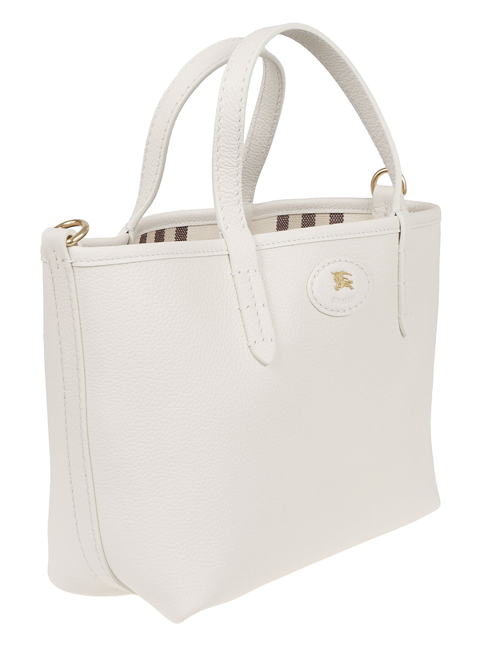 Reversible Handheld Bag in Textured Calf Grain Leather