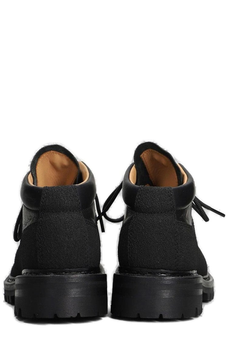 Rugged Black Cowhide Leather Boots with Vibram Outsole