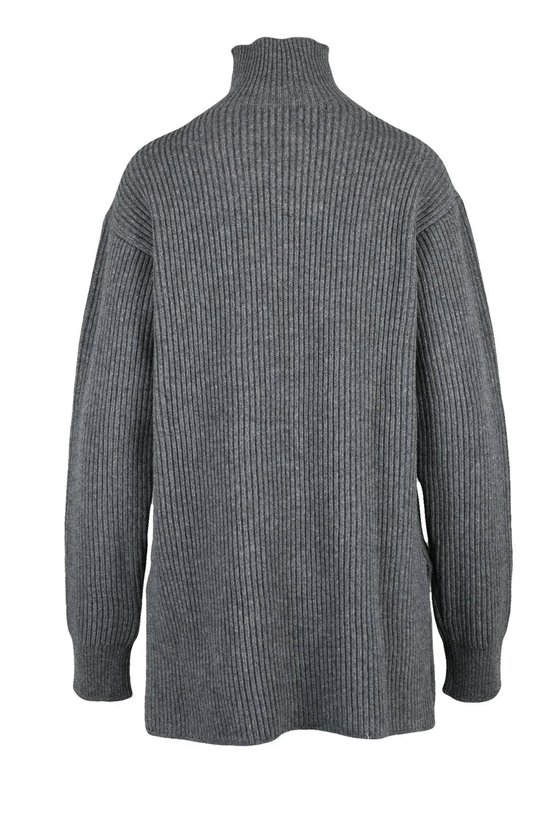 Long Sweater High Neck - Grey