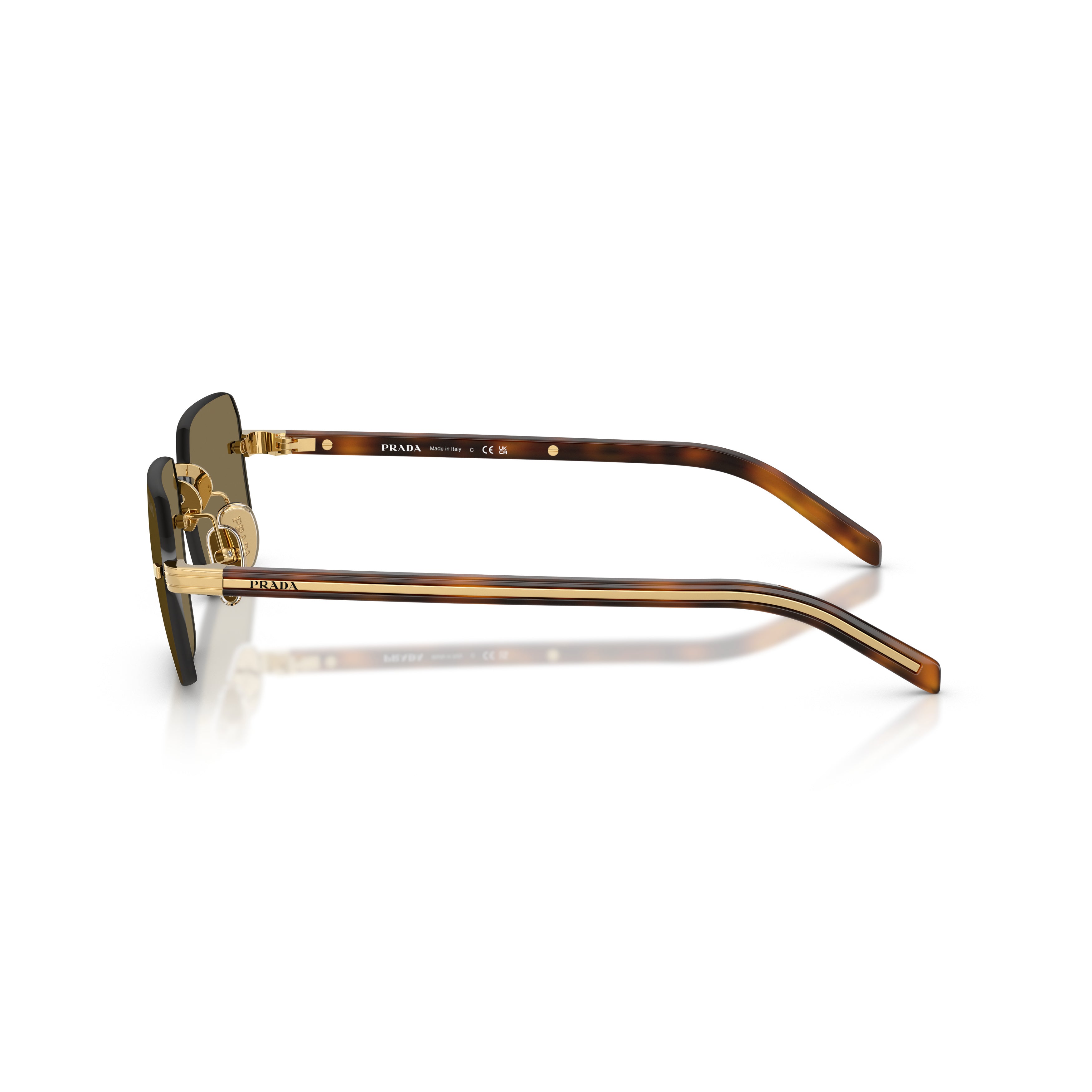 0pr D55s Rectangular Rimless Sunglasses