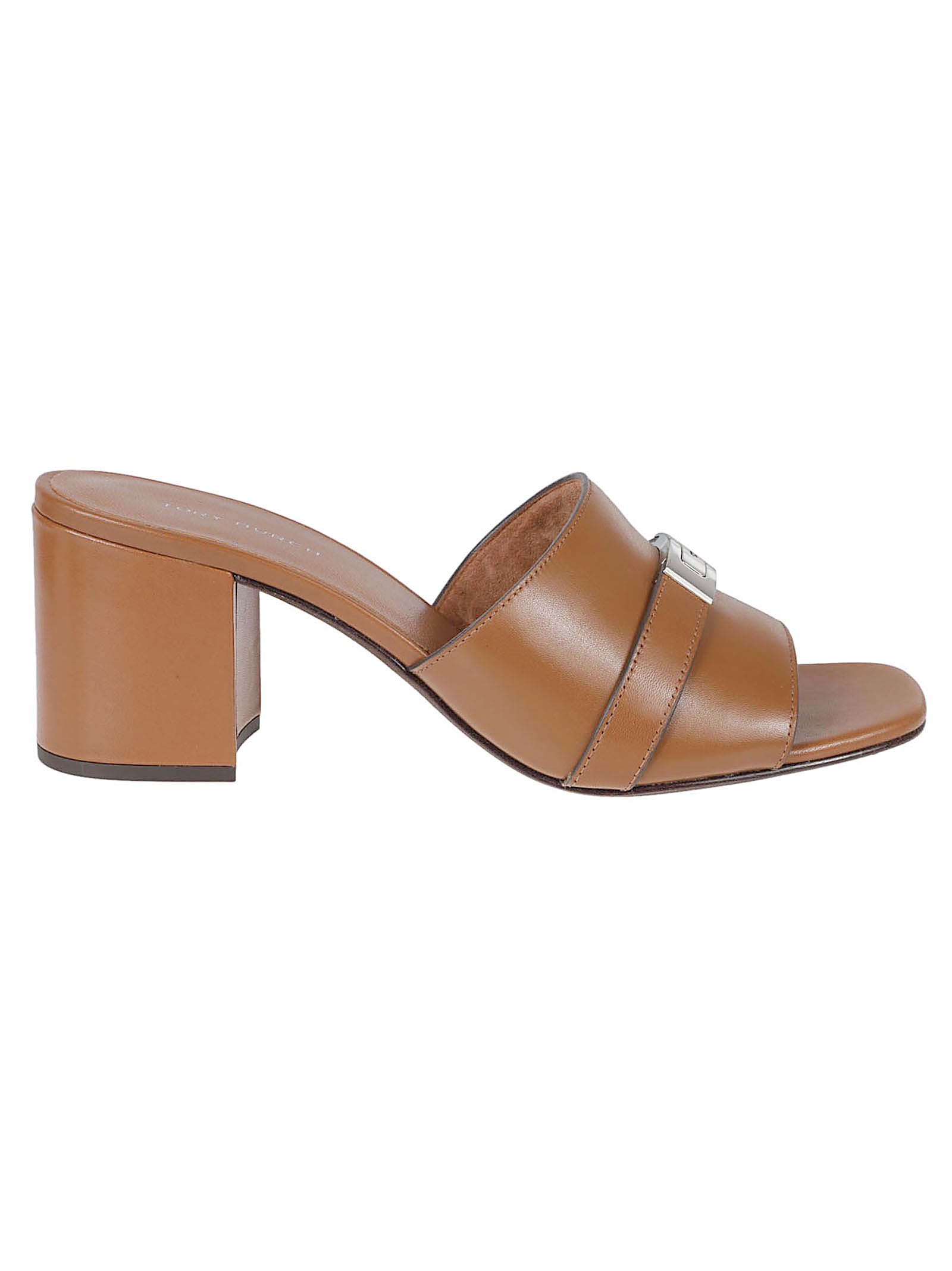 Mule With T-Shaped Metallic Buckle