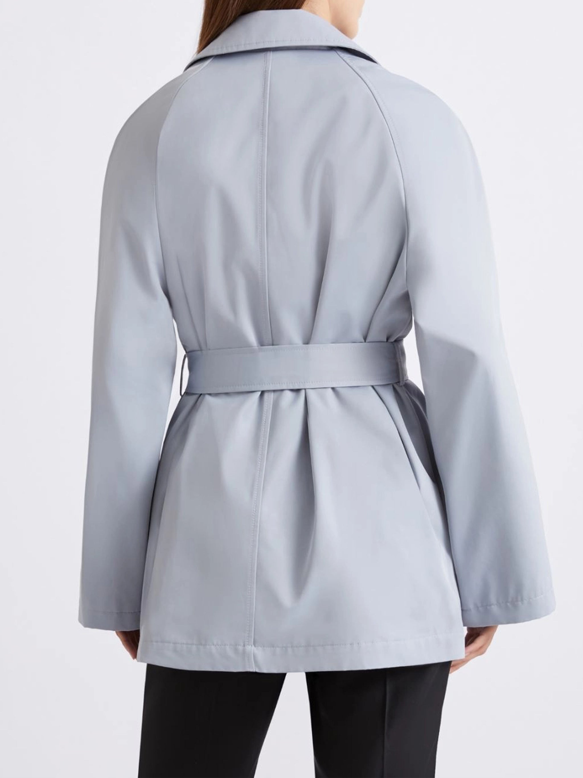 Blue Mllumido Double-Breasted Light Belted Jacket