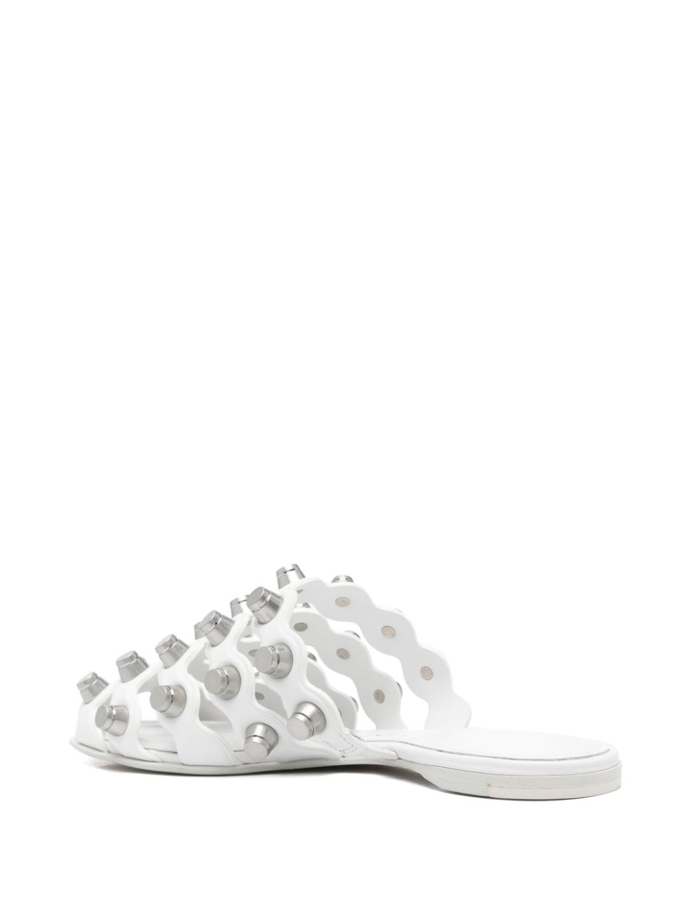 White Rexa Cage Slides With Cut-Out Design