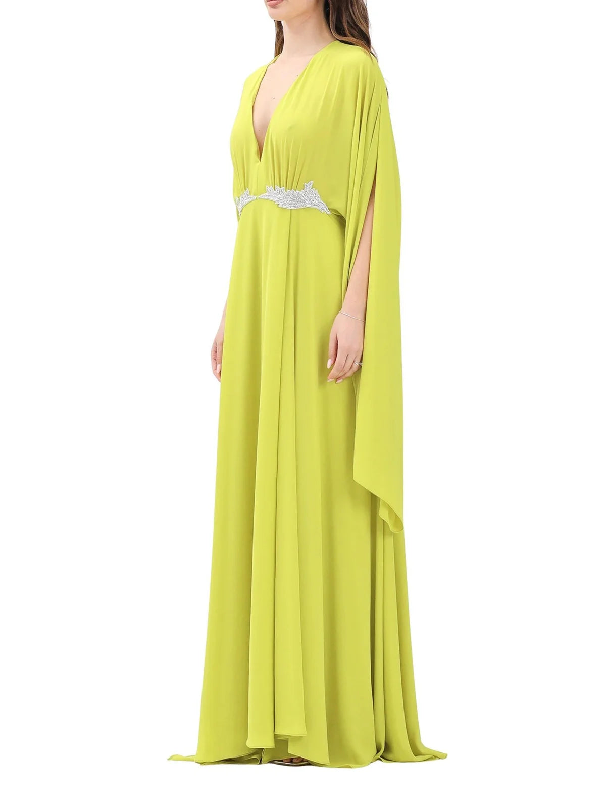 Green Angera Polyester Long Dress