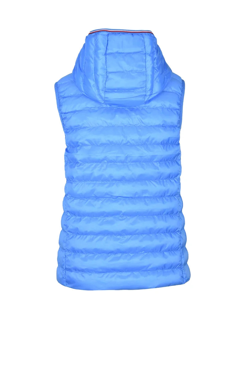 Light Blue Padded Polyester Women Gilet