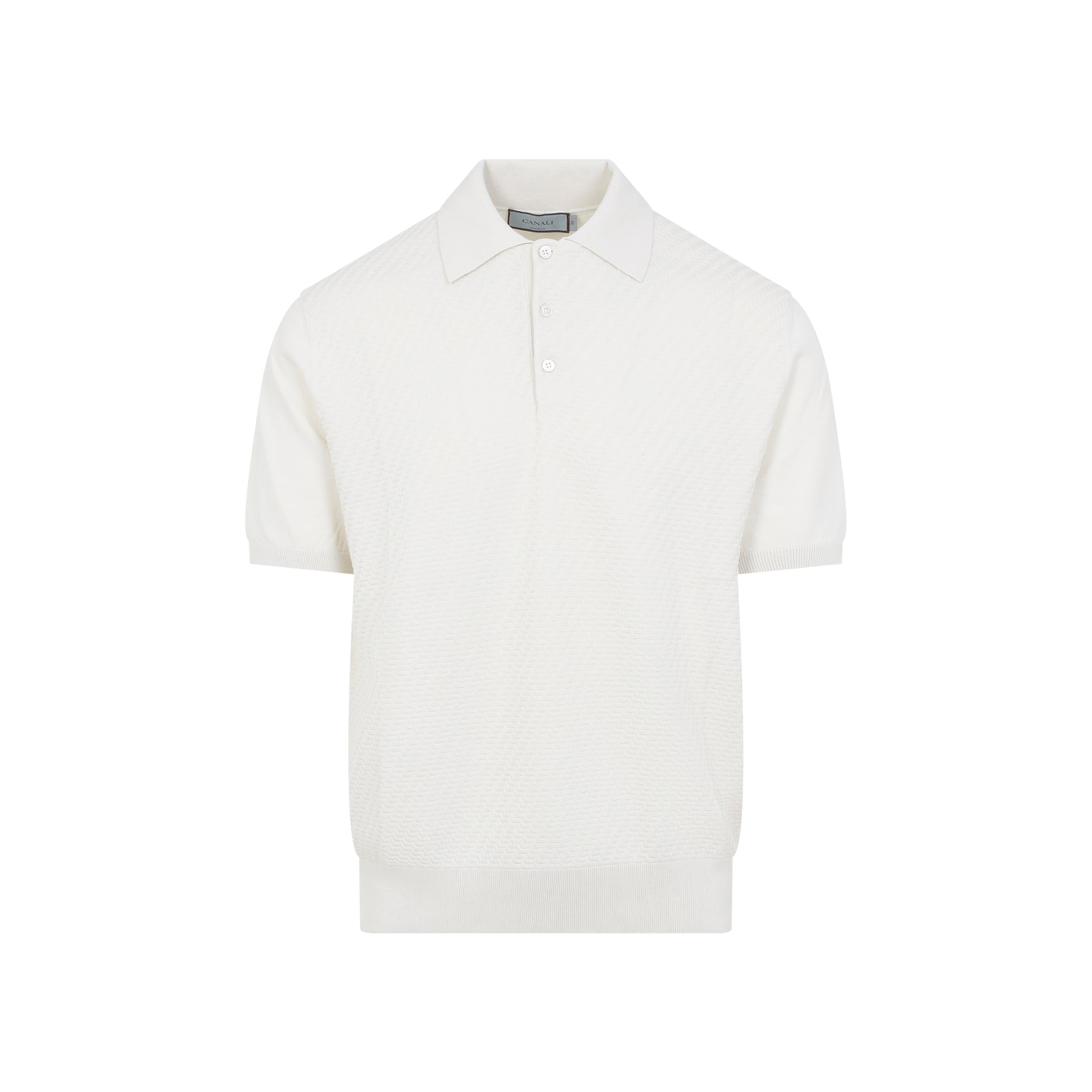 Short-Sleeved Polo Shirt With Textured Finish
