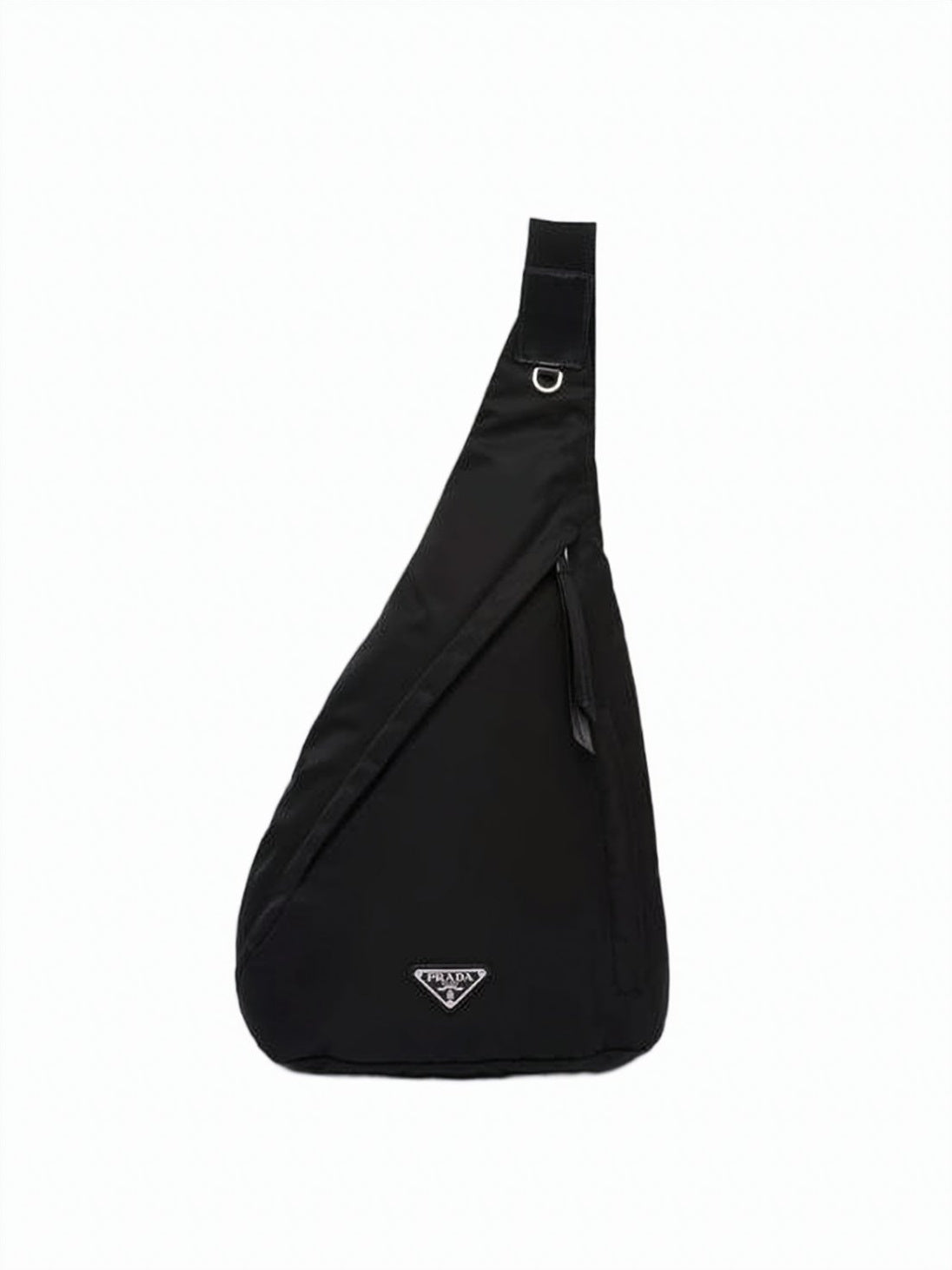 Triangular-Shaped Black Backpack with Adjustable Strap