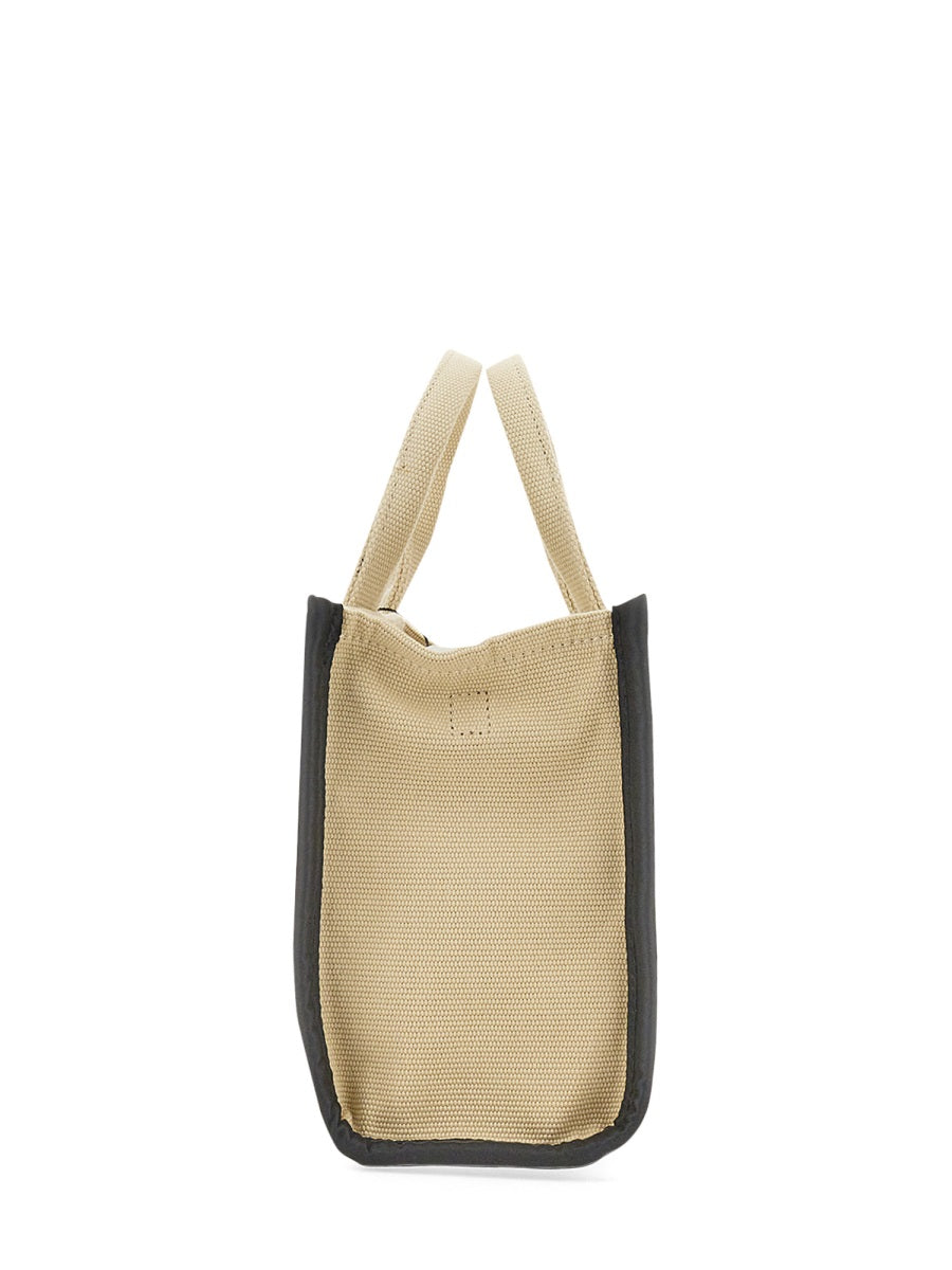 Black and White Small Logo Tote Bag