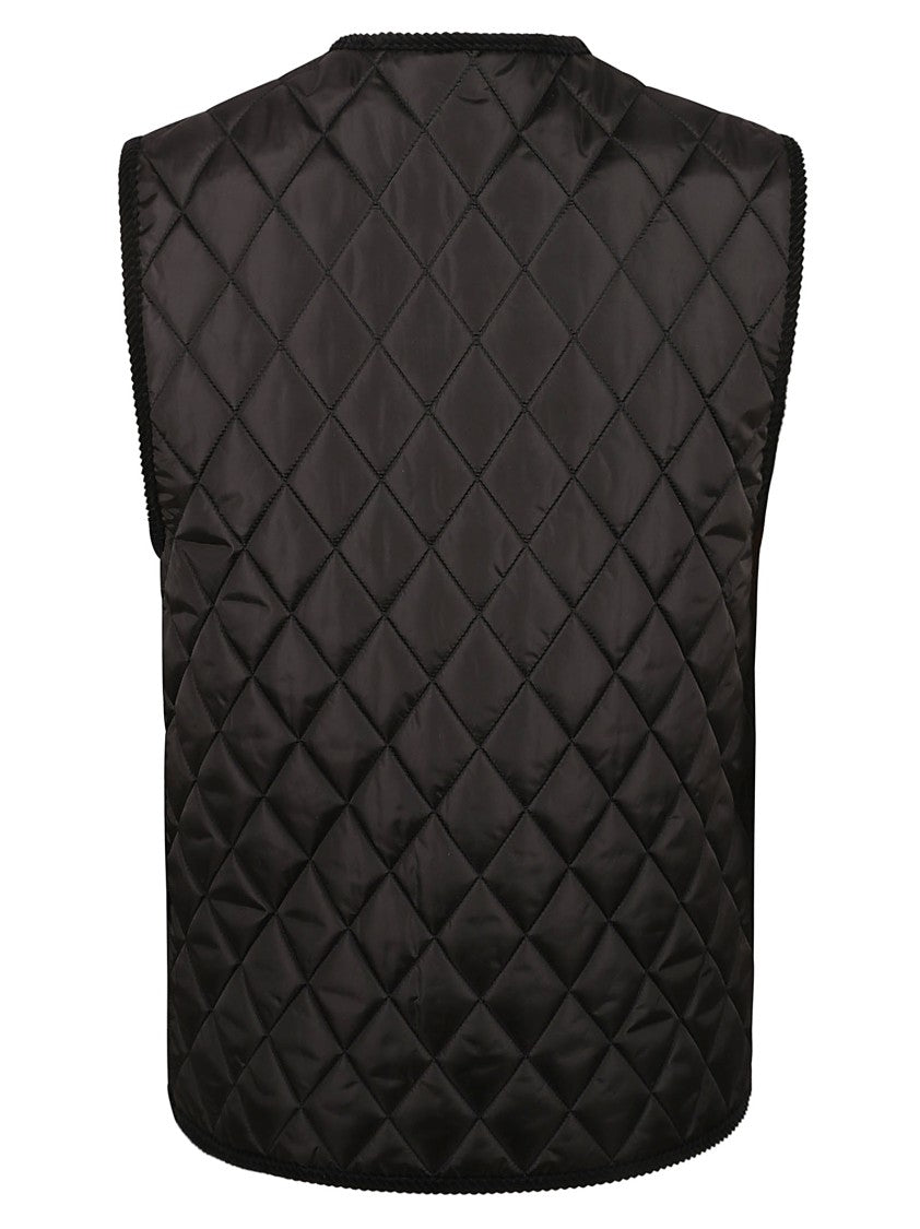 Sleeveless Black Quilted Coat