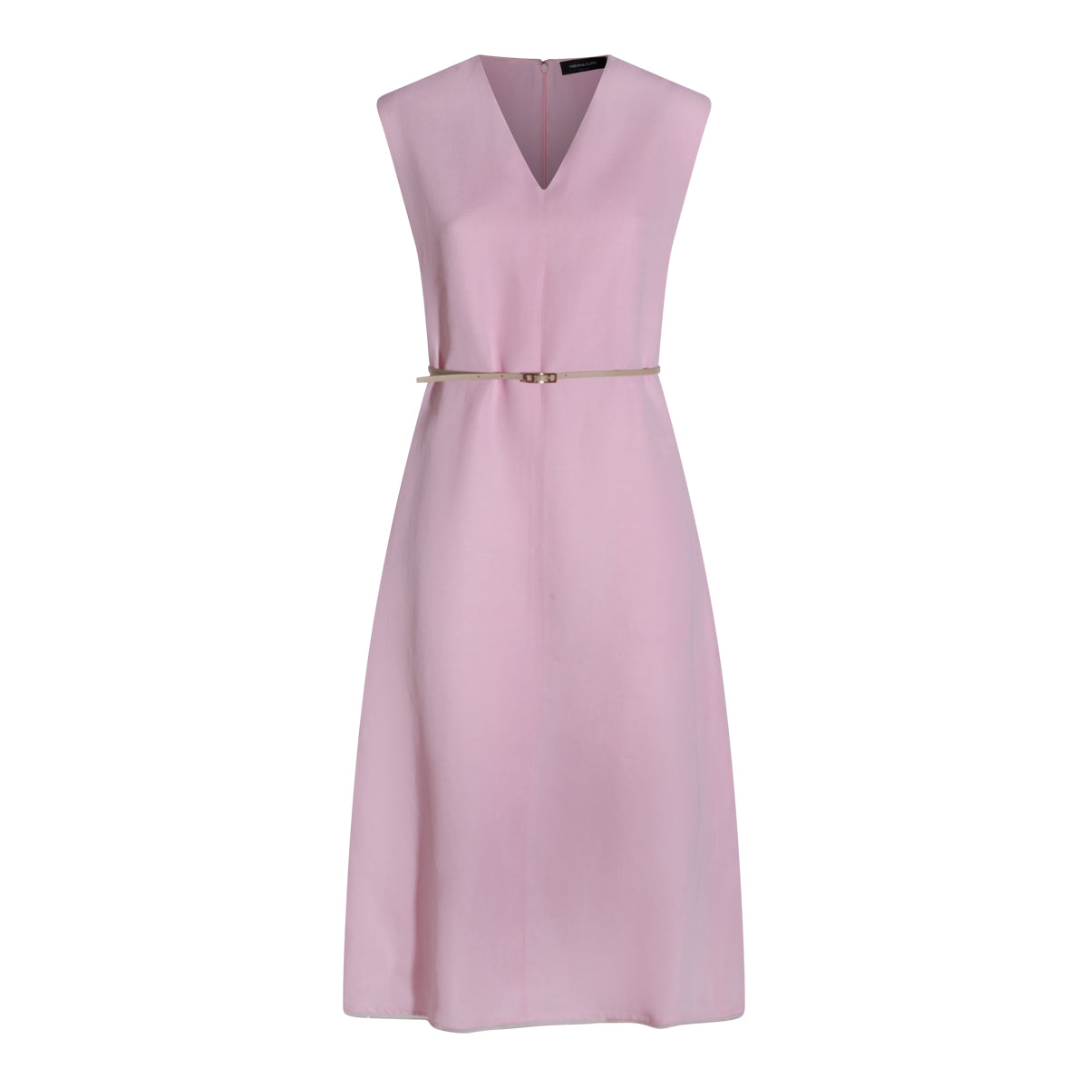 Sleeveless Midi Dress With V-Neckline