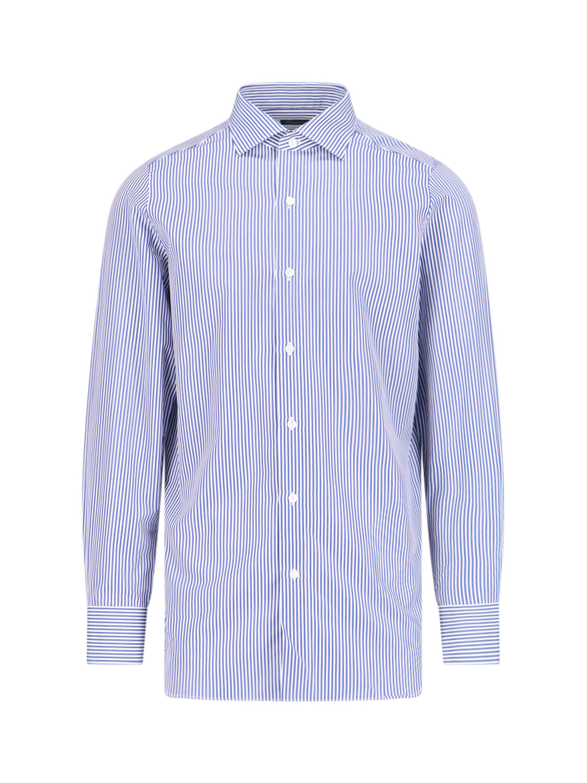 Handcrafted Blue And White Striped Casual Shirt
