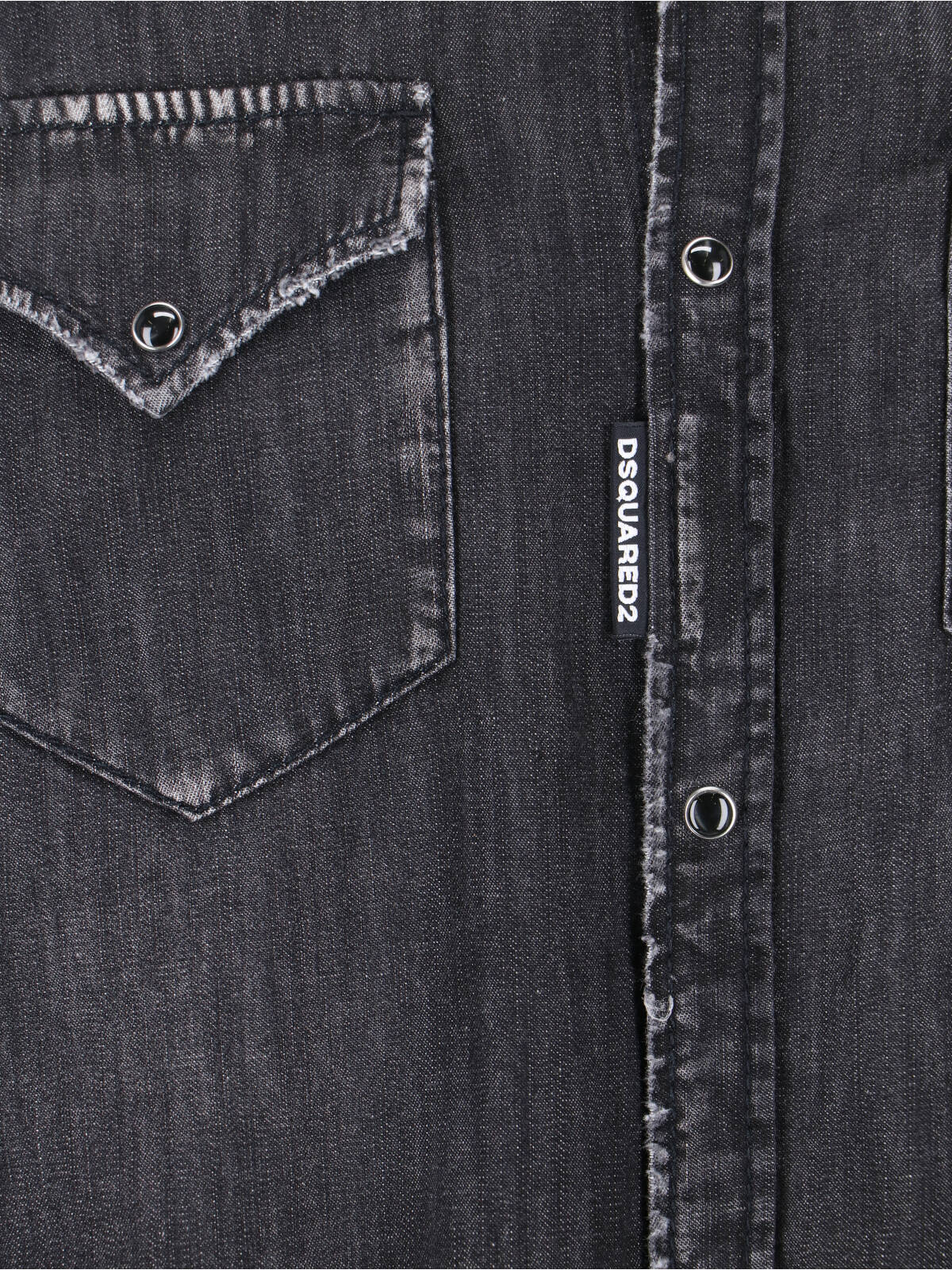 Black Vintage Classic Collar Denim Shirt