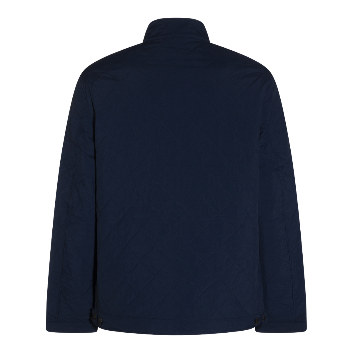 Quilted Blue Jacket With High Collar