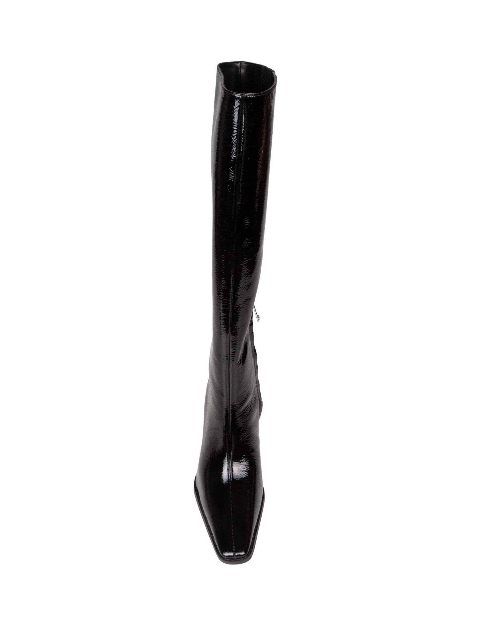 Darrah Heeled Boot In Patent Leather, Black