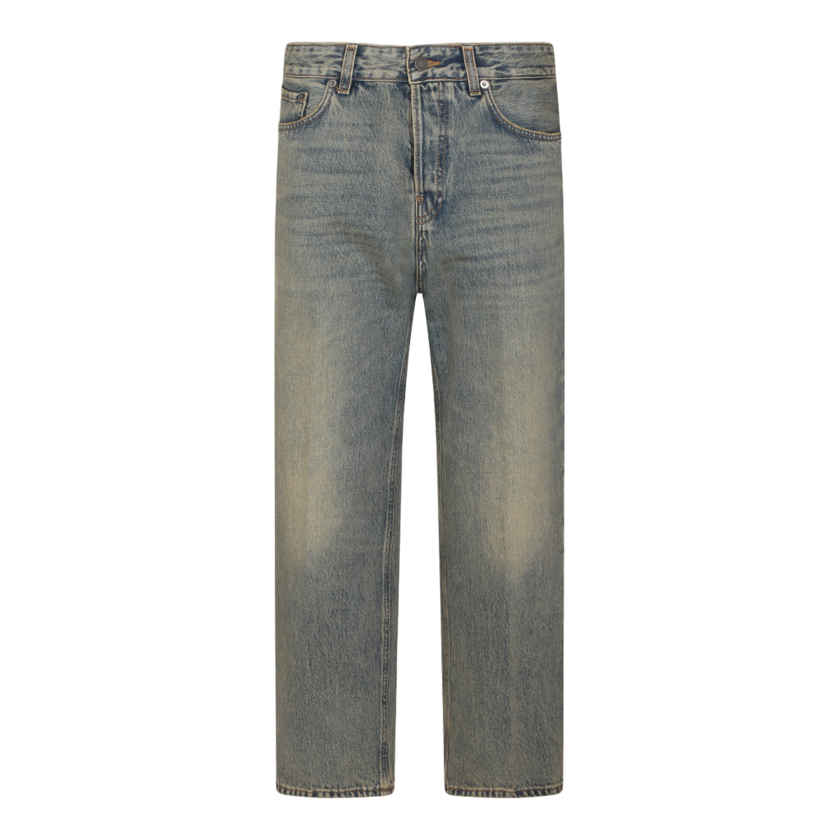 Straight-Leg Denim Jeans with Classic Five-Pocket Design