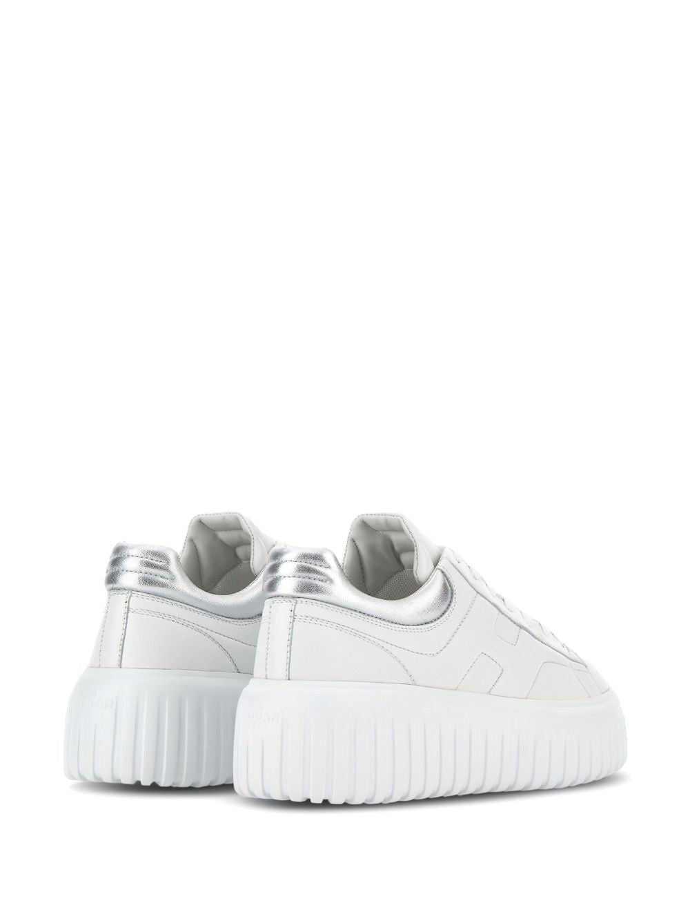 Lace-Up White Flats with Ridged Sole