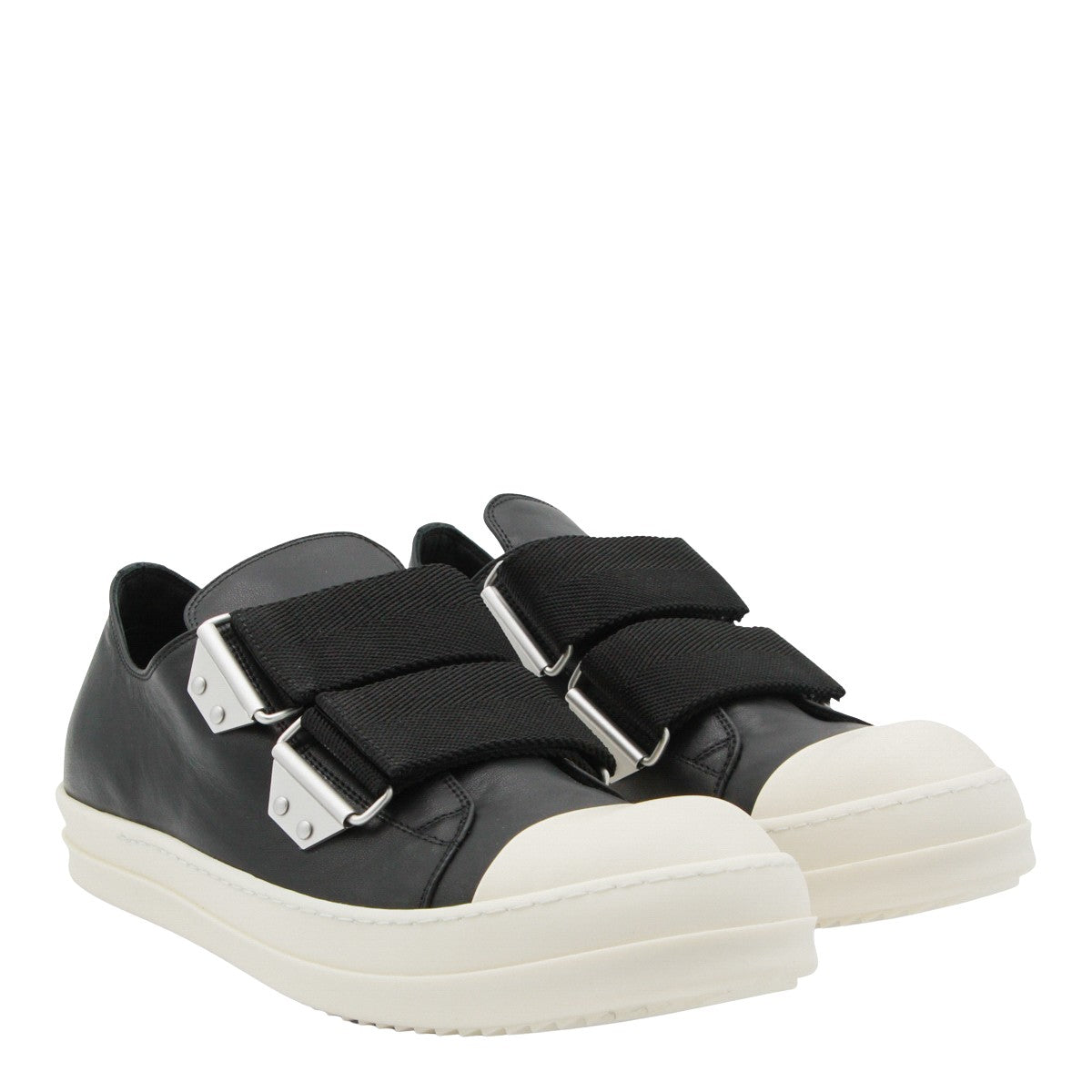 Black Sneakers With Contrasting Rubber Toe Cap