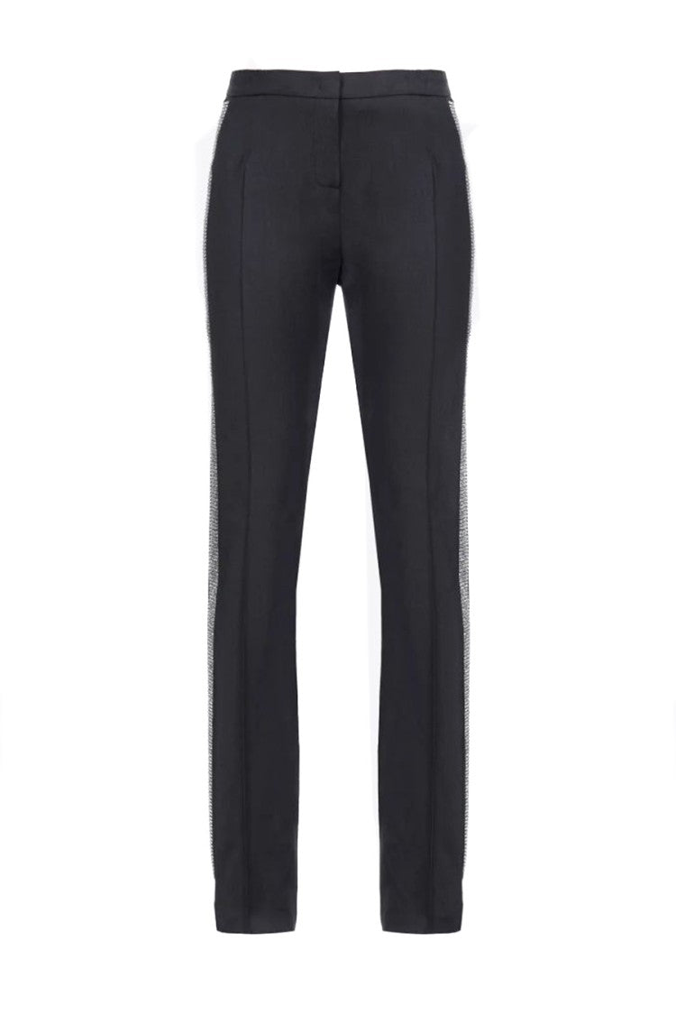 Trousers with Side Detailing and Fabric Blend