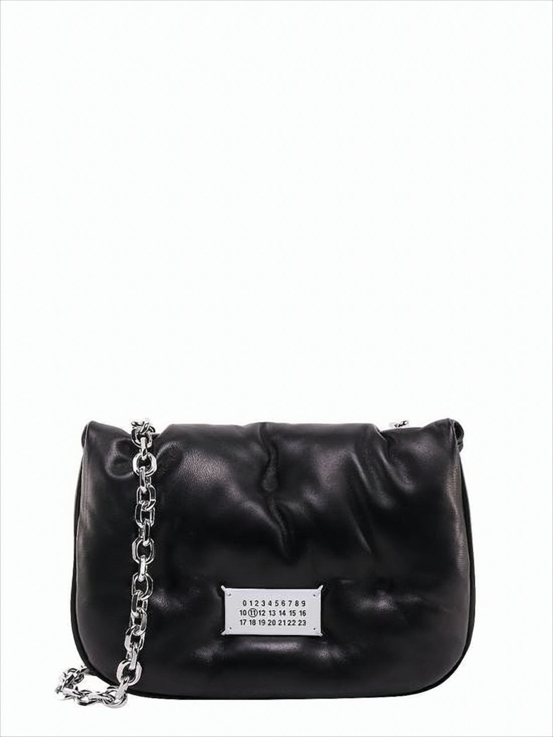 Quilted Lambskin Shoulder Bag With Silver Chain Strap