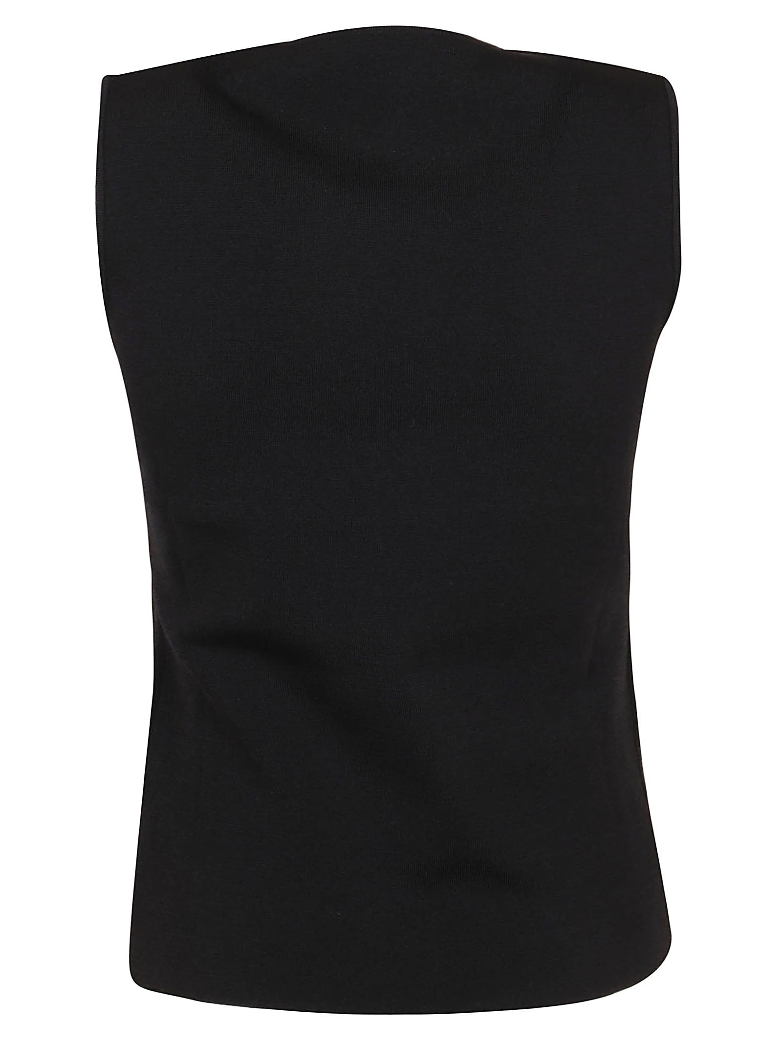 Sleeveless Knit Top with Crew Neck